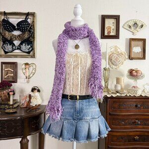 y2k girly grunge purple funky textured quirky scarf
